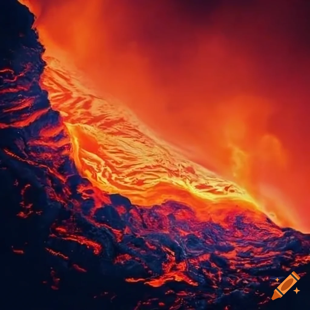 image of lava erupting from a volcano