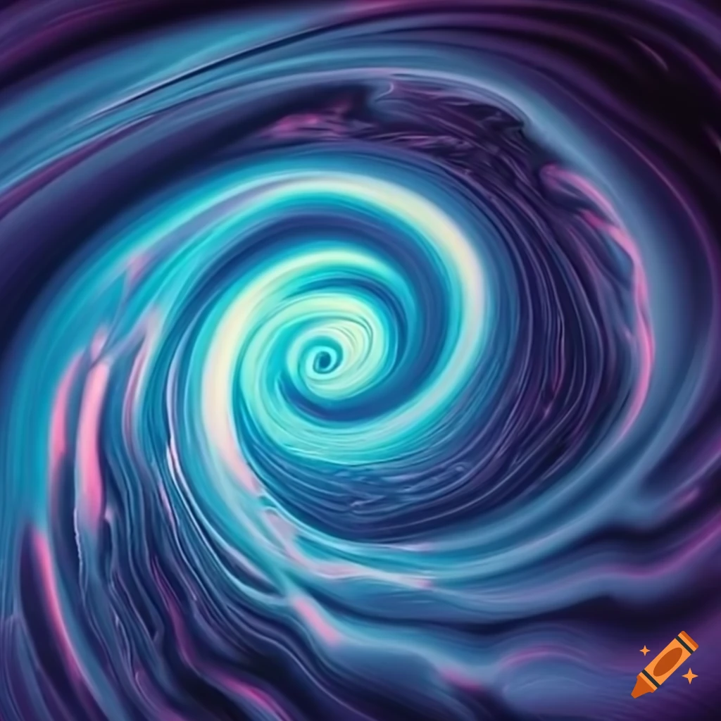 Swirling polar vortex visualization on Craiyon