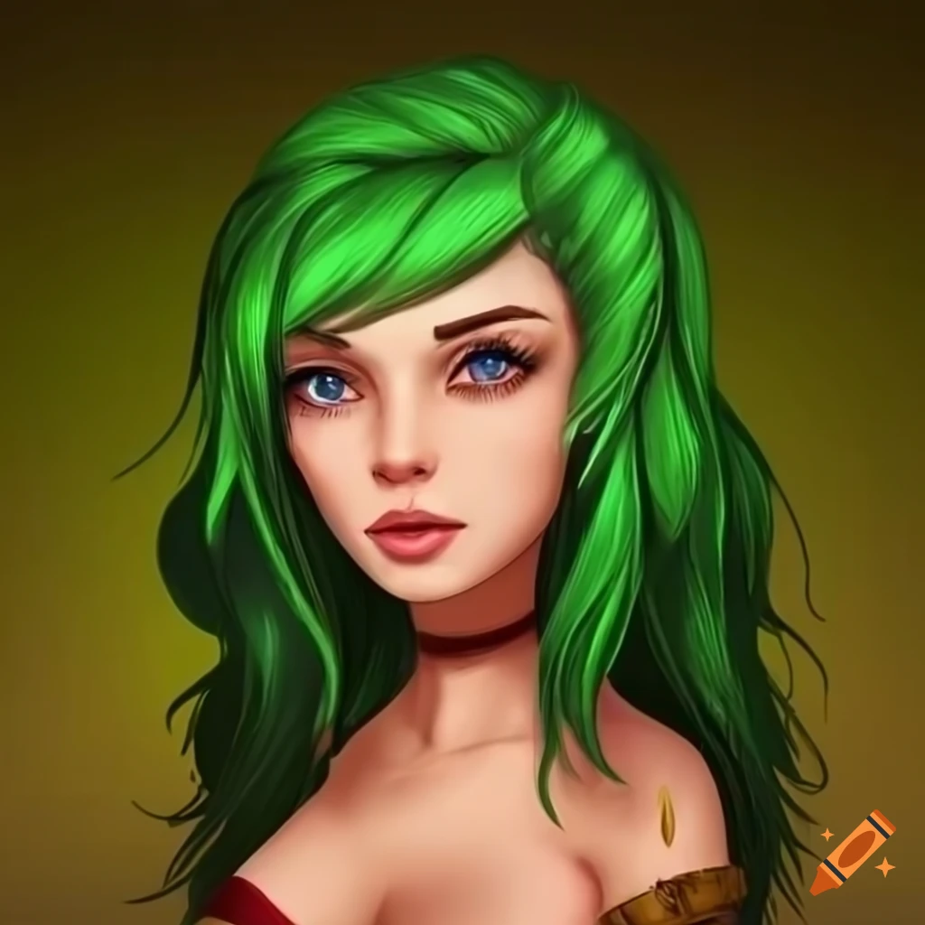 Avatar Of A Female Character With Red Hair And Green Eyes