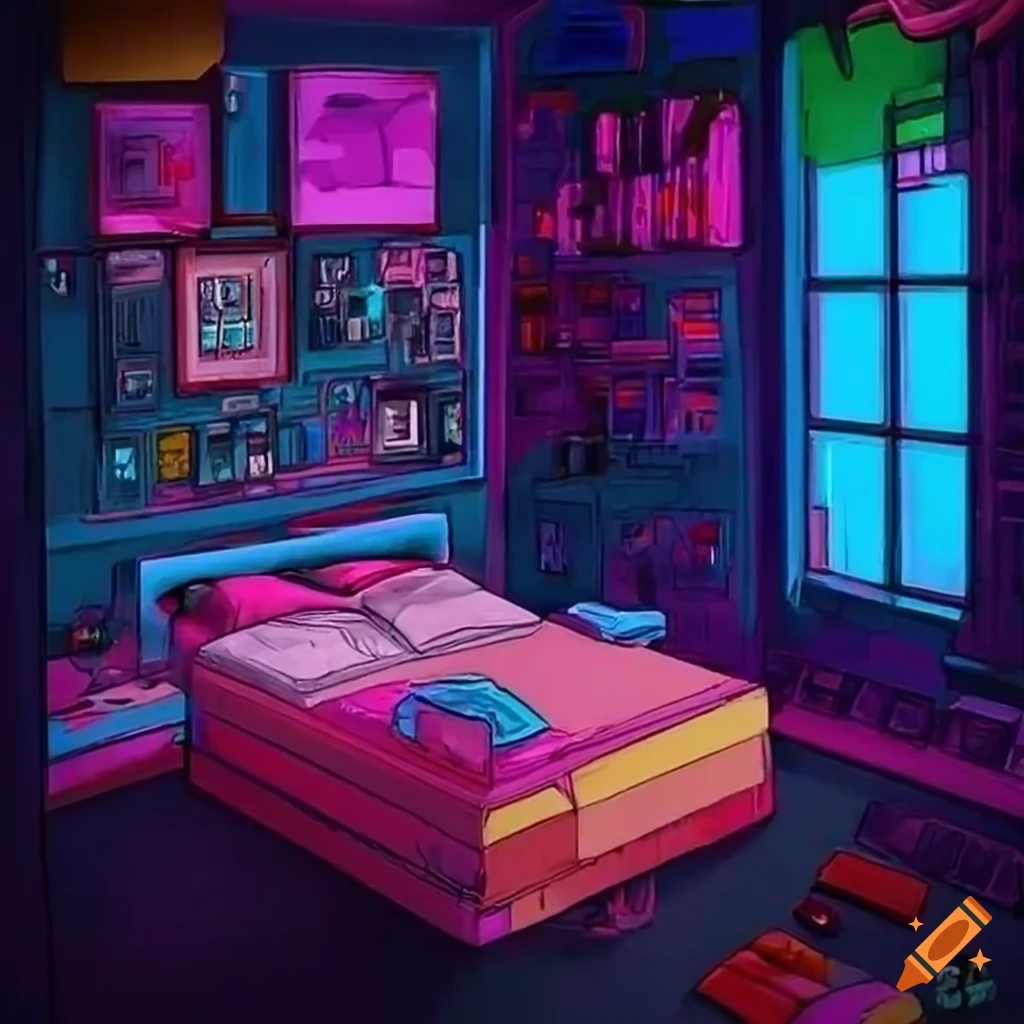 Cyberpunk Bedroom On Craiyon