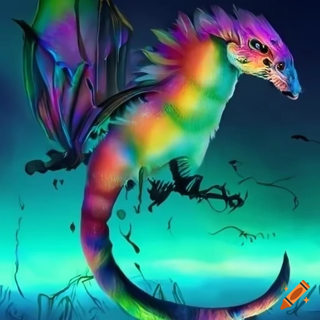 Fantasy beasts with colorful patterns on Craiyon