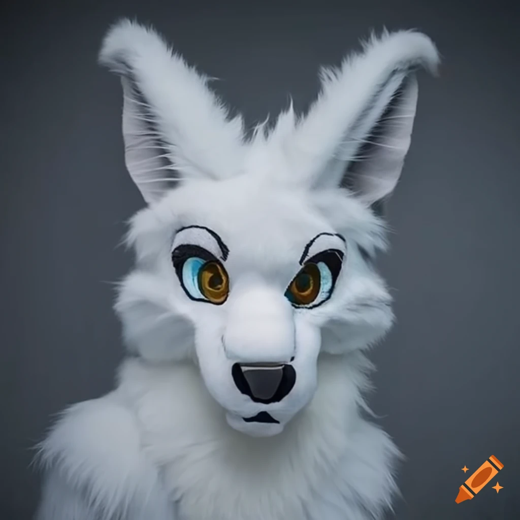 white dragon fursuit with realistic features