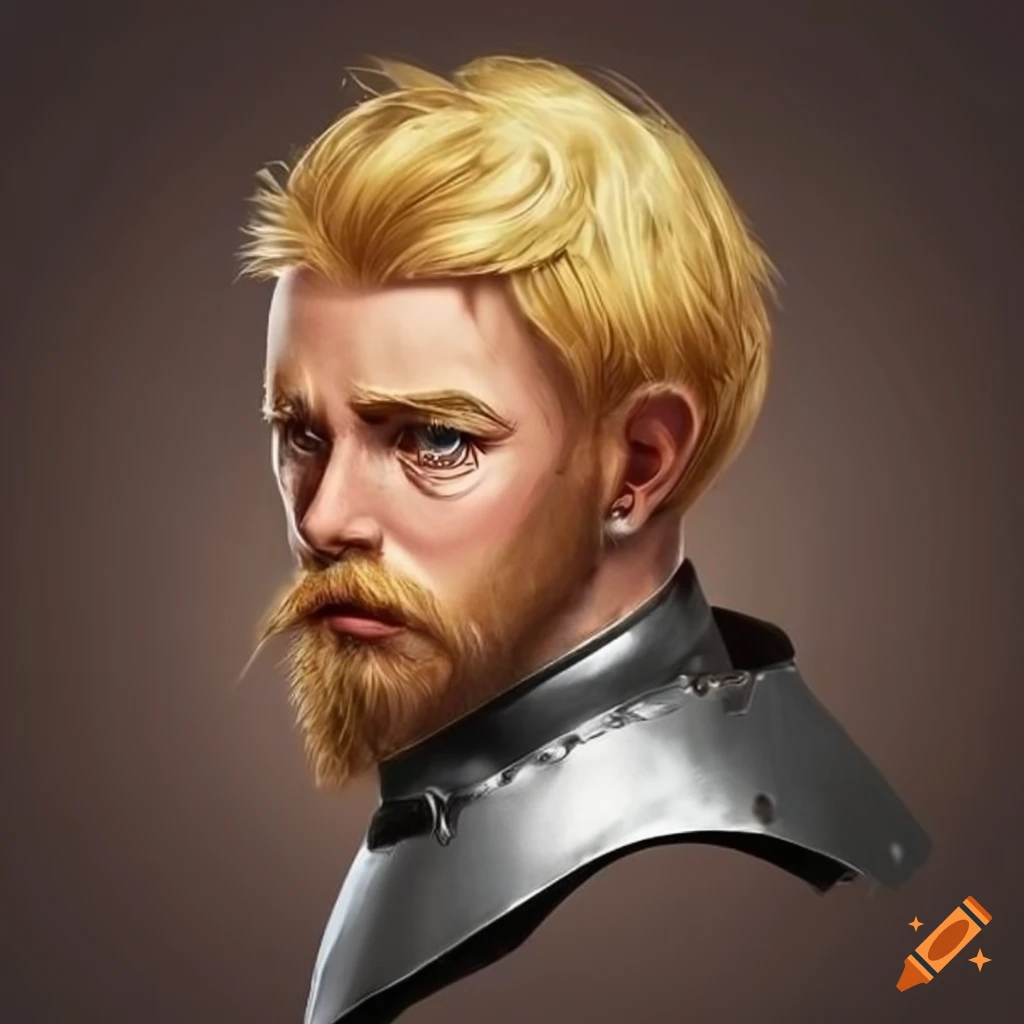 Portrait of a gallant knight on Craiyon
