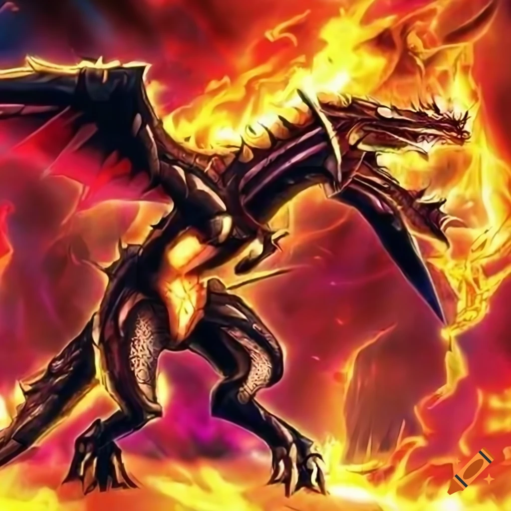 Anime Fantasy Fire Dragon Yu gi oh Card Art On Craiyon