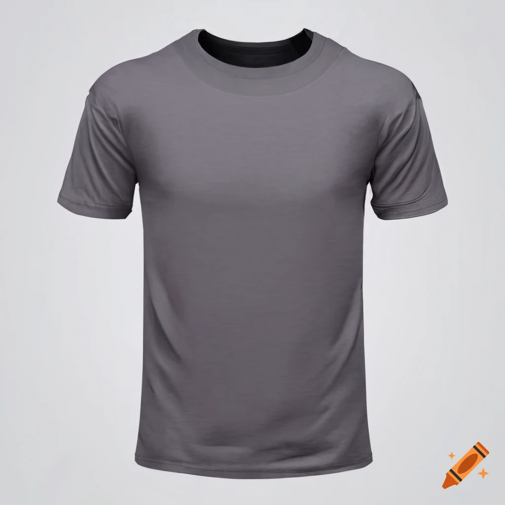 Blank Dark Grey T shirt On A White Background