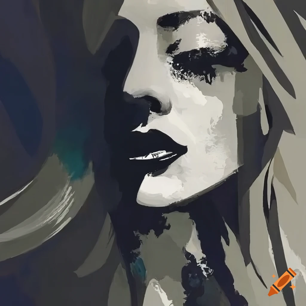 Watercolor portrait of a blond woman with long hair on Craiyon