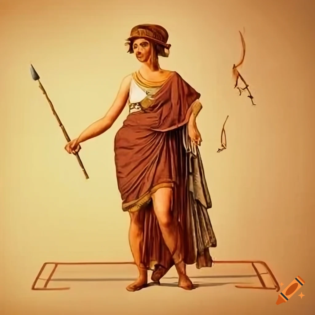 Greek god athena in robes on Craiyon
