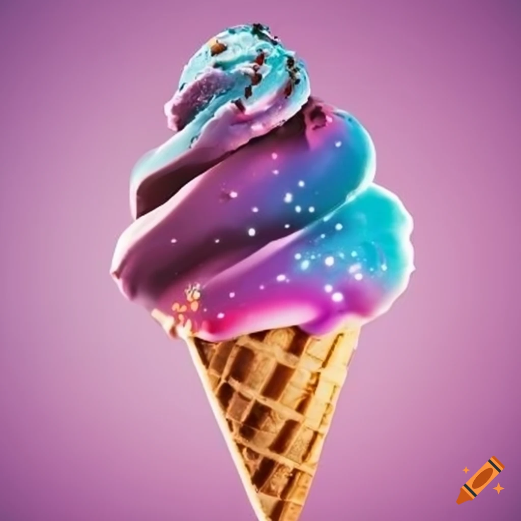 Galaxy inspired Ice Cream Shop Logo On Craiyon