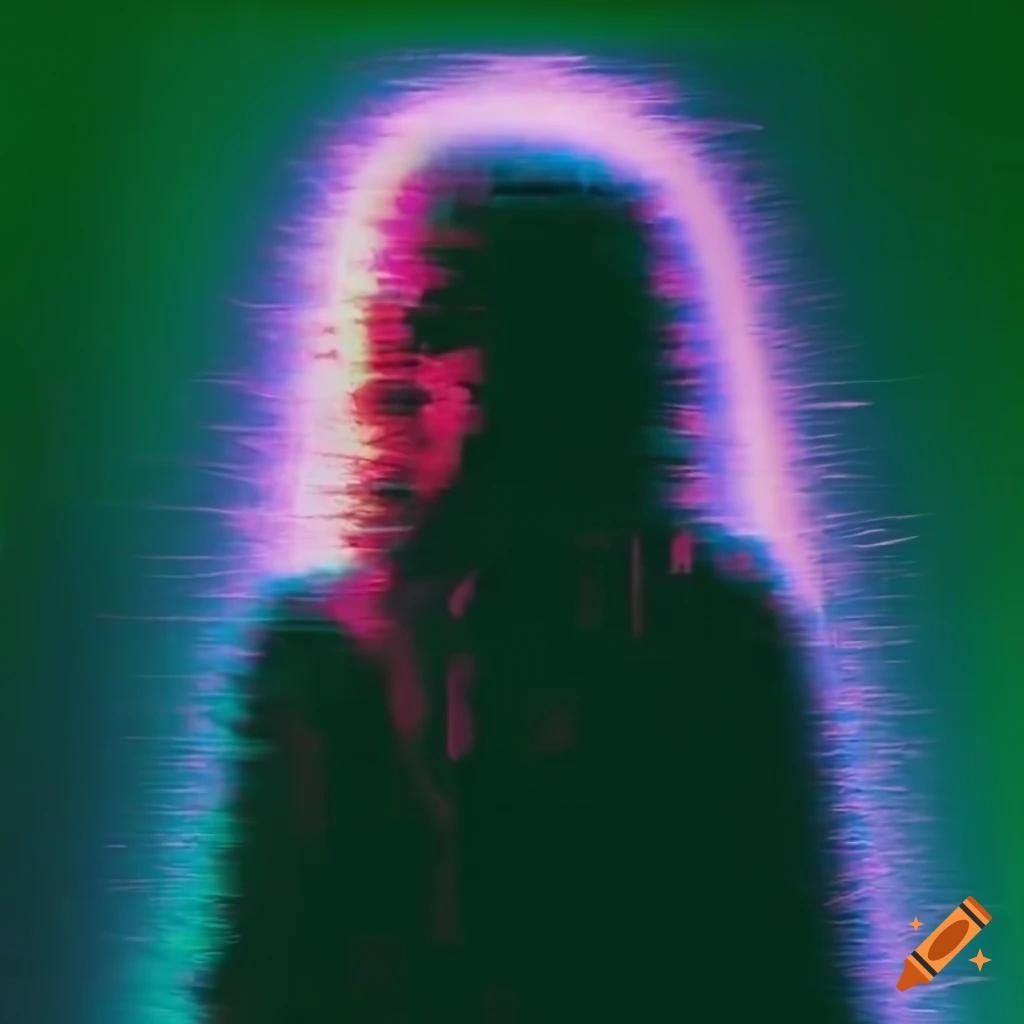 double exposure portrait with glitchy grunge textures