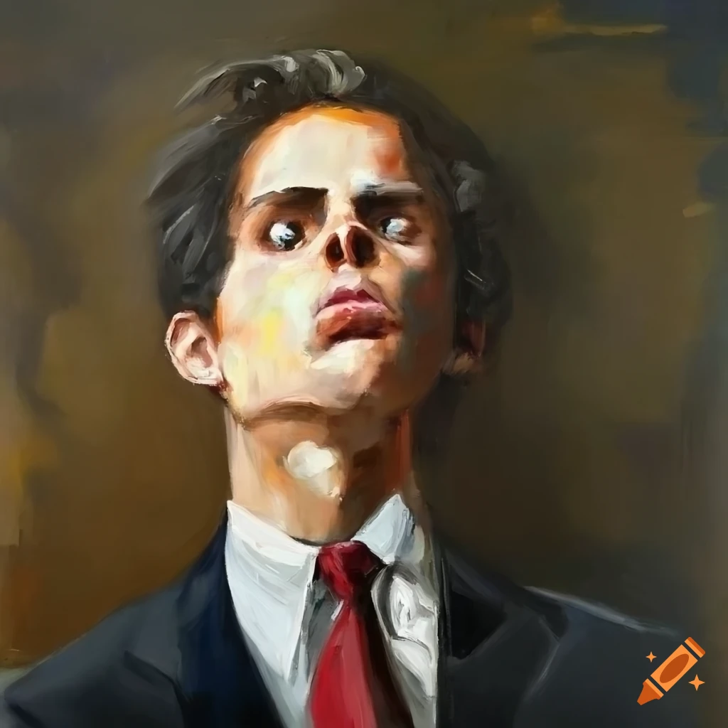 Oil Painting Of A Serious Businessman