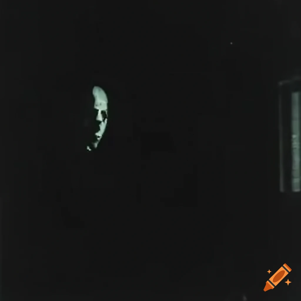 Distorted horror image with VHS tape filter on Craiyon