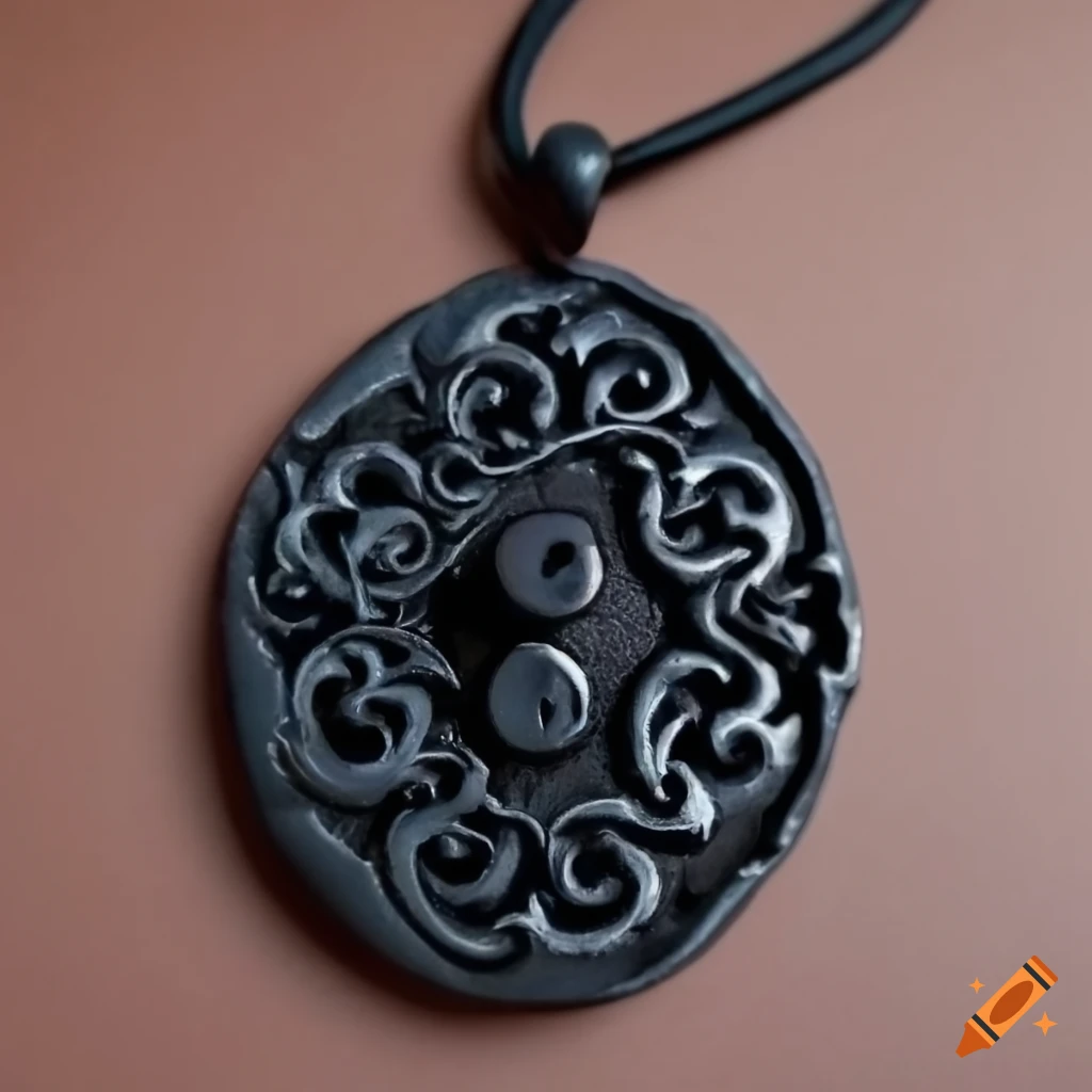 black polymer clay filigree pendant