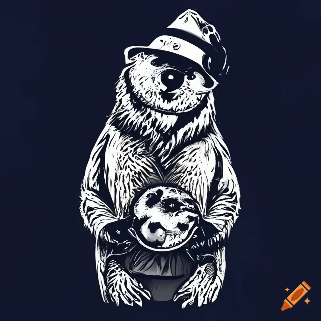 Image of a sea otter wearing a wizard hat and holding an orb on Craiyon
