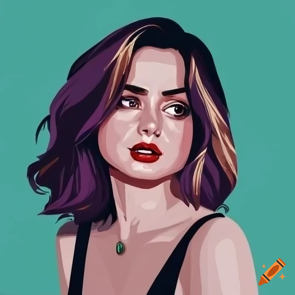Colorful Vector Illustration Of Ana De Armas On Craiyon