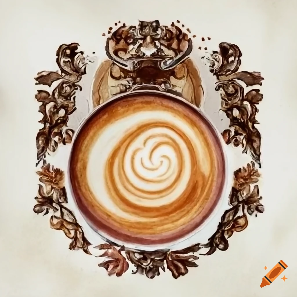 Coffee with intricate, foam latte art design and cinnamon sprinkles on  Craiyon