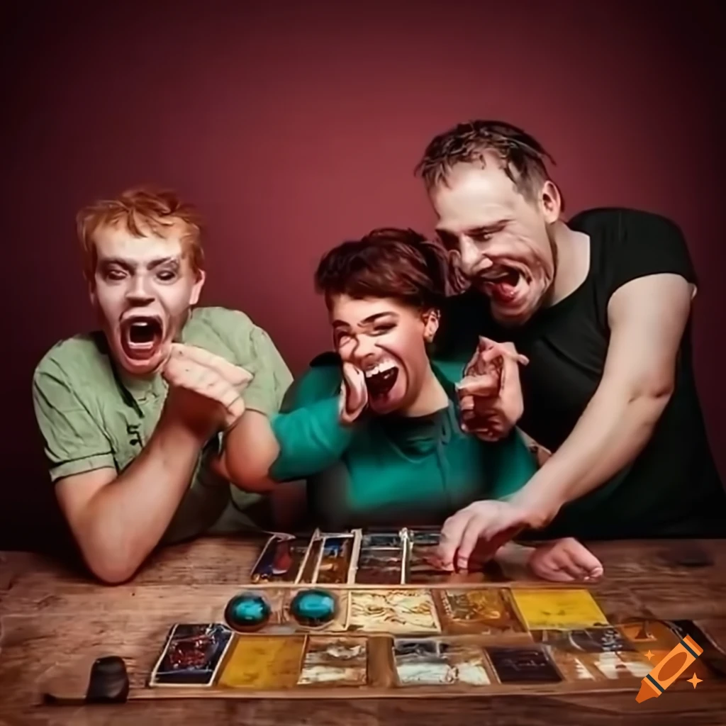 Friends enjoying a tabletop roleplaying game on Craiyon