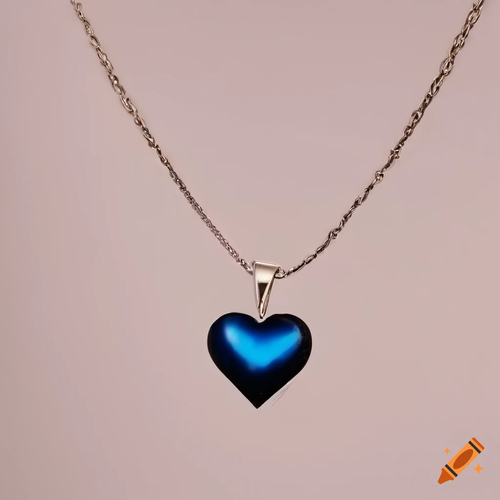 heart-shaped necklace with a display