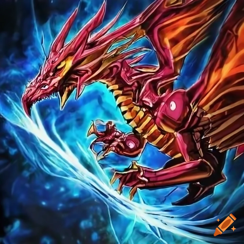 Yugioh card art of a fire dragon