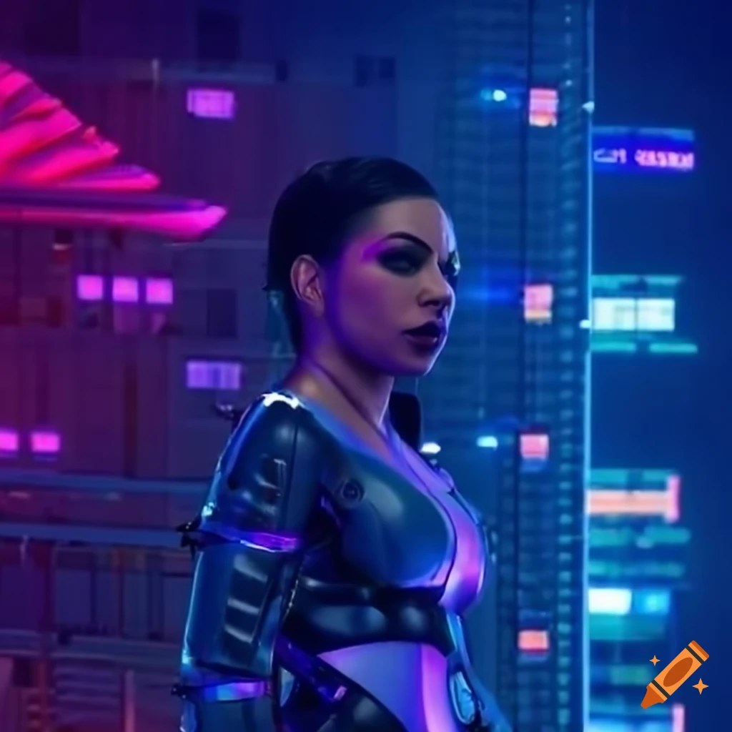 hyper-detailed cyberpunk cityscape with genetic theme