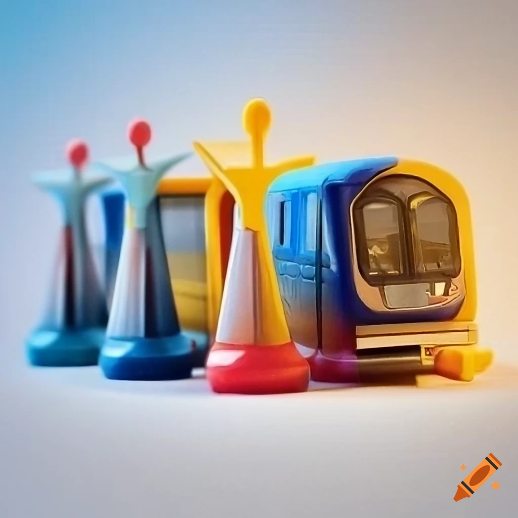 Board game pieces inspired by vancouver skytrain on Craiyon