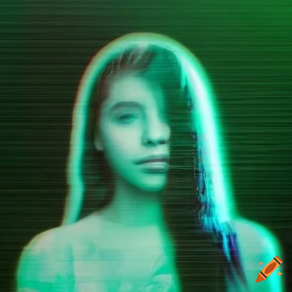 double exposure portrait with glitchy grunge textures