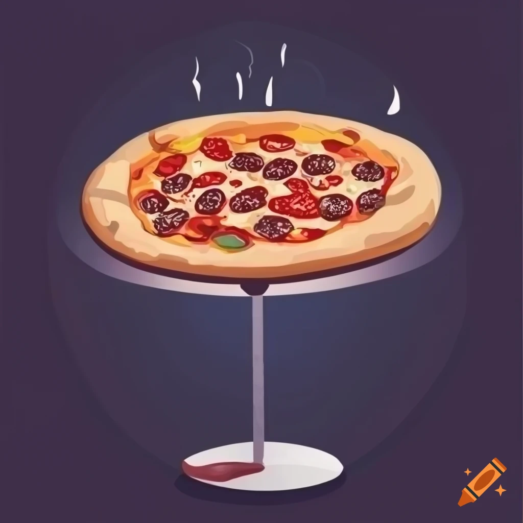 Vector illustration of pizza cooking on craiyon