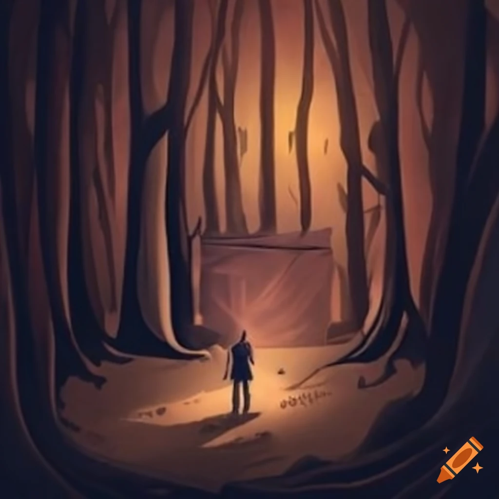 image of a person lost in the woods