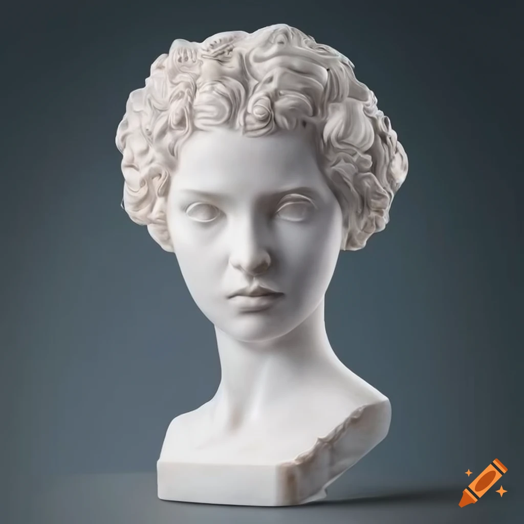 white marble bust sculpture