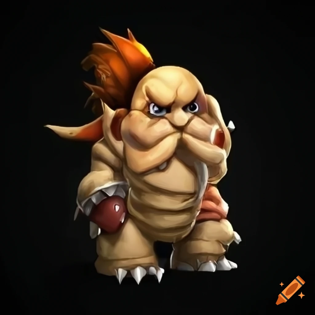 Dwarf version of bowser from mario on craiyon