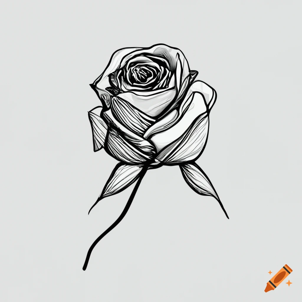 Red Rose Tattoo Hand Drawn Digital PNG File - Etsy