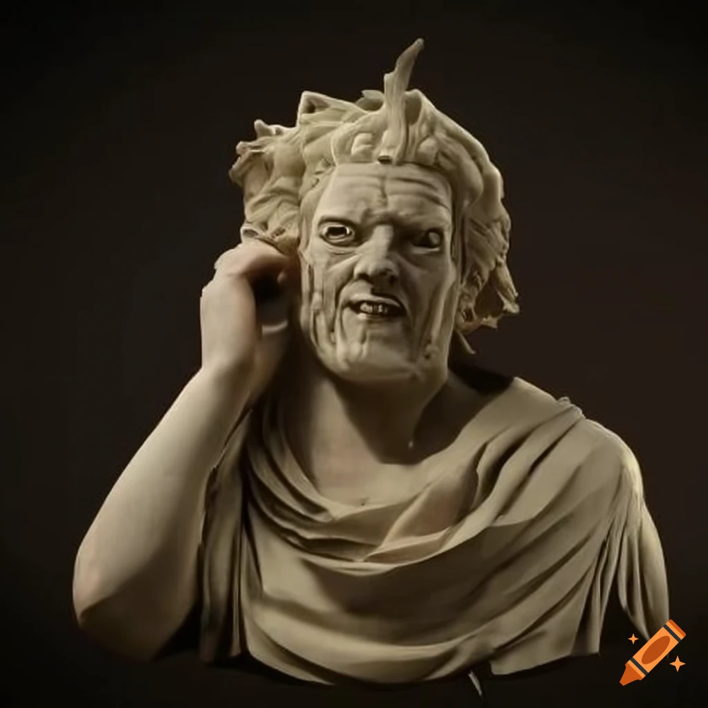 Sculpture depicting greed on Craiyon