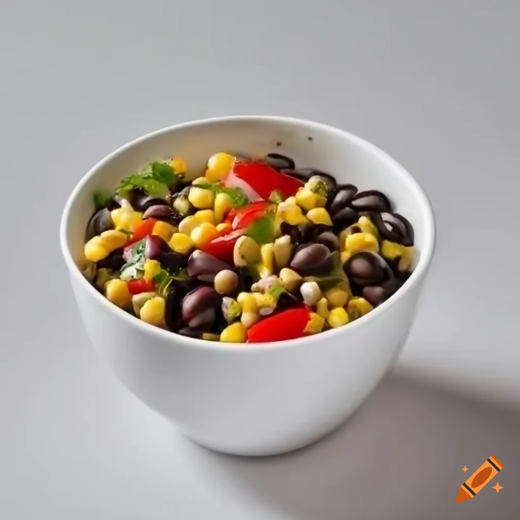 delicious black bean corn salad with cilantro and red bell pepper