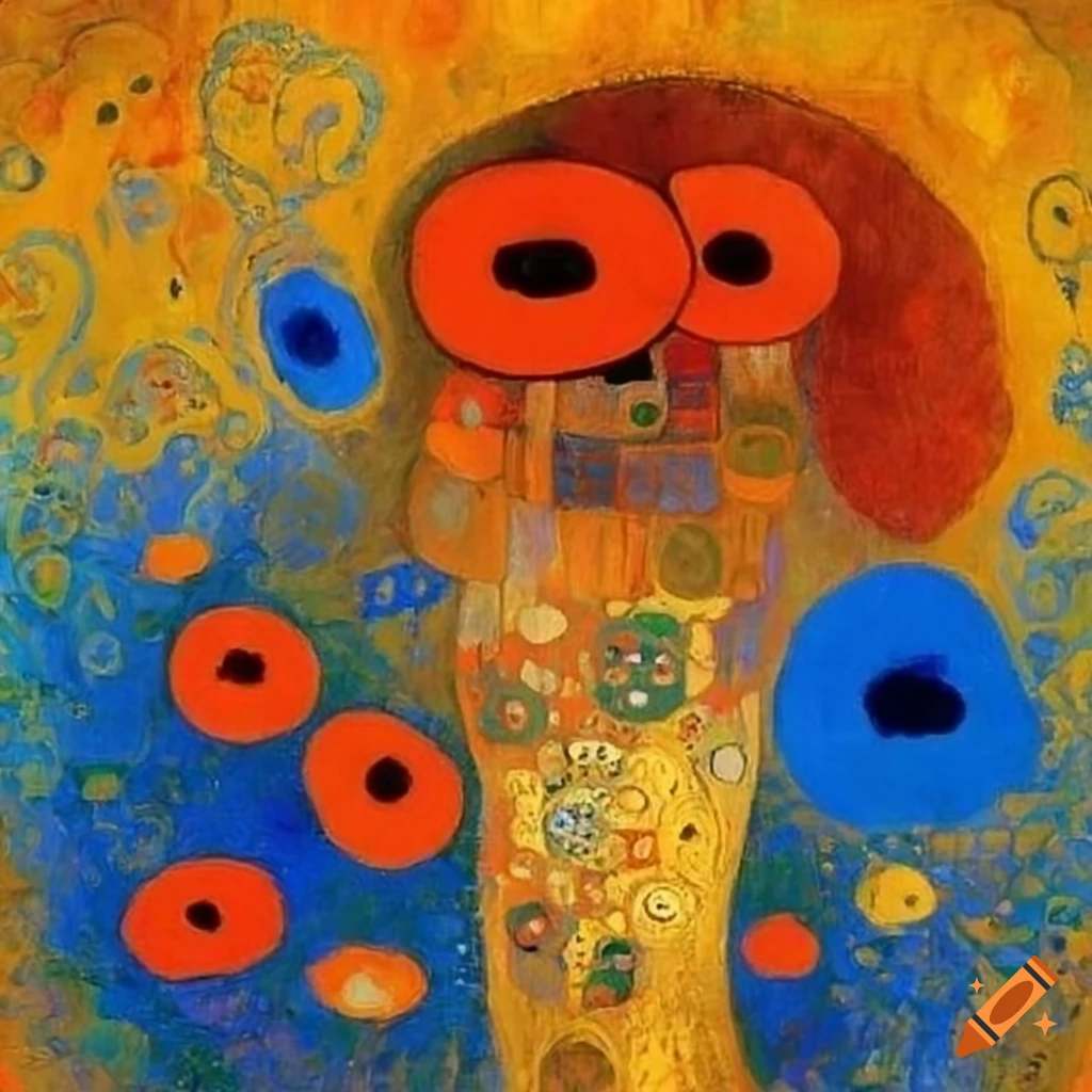 Graphic abstract art with blue, yellow, and orange squares on Craiyon