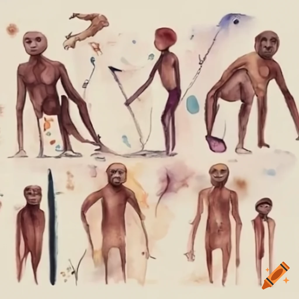 illustration of human evolution
