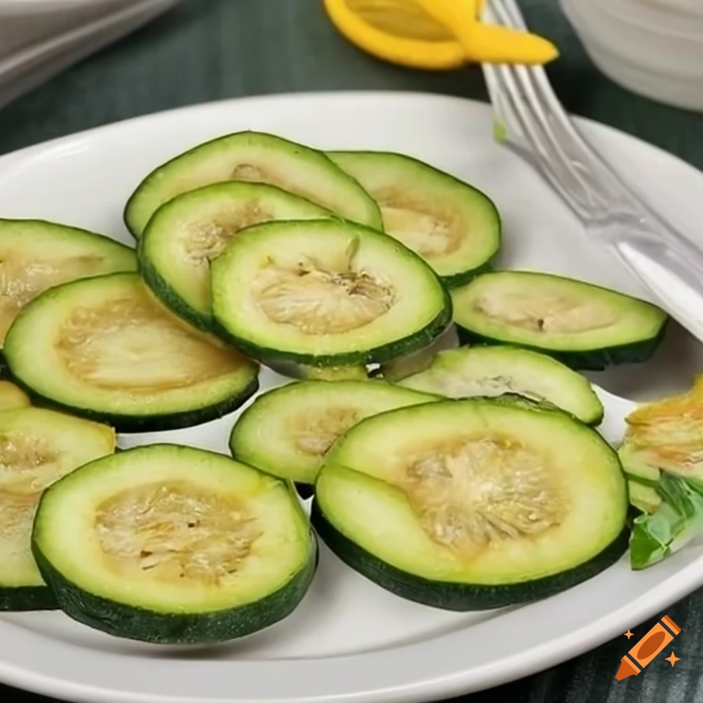 Slices of zucchini on Craiyon