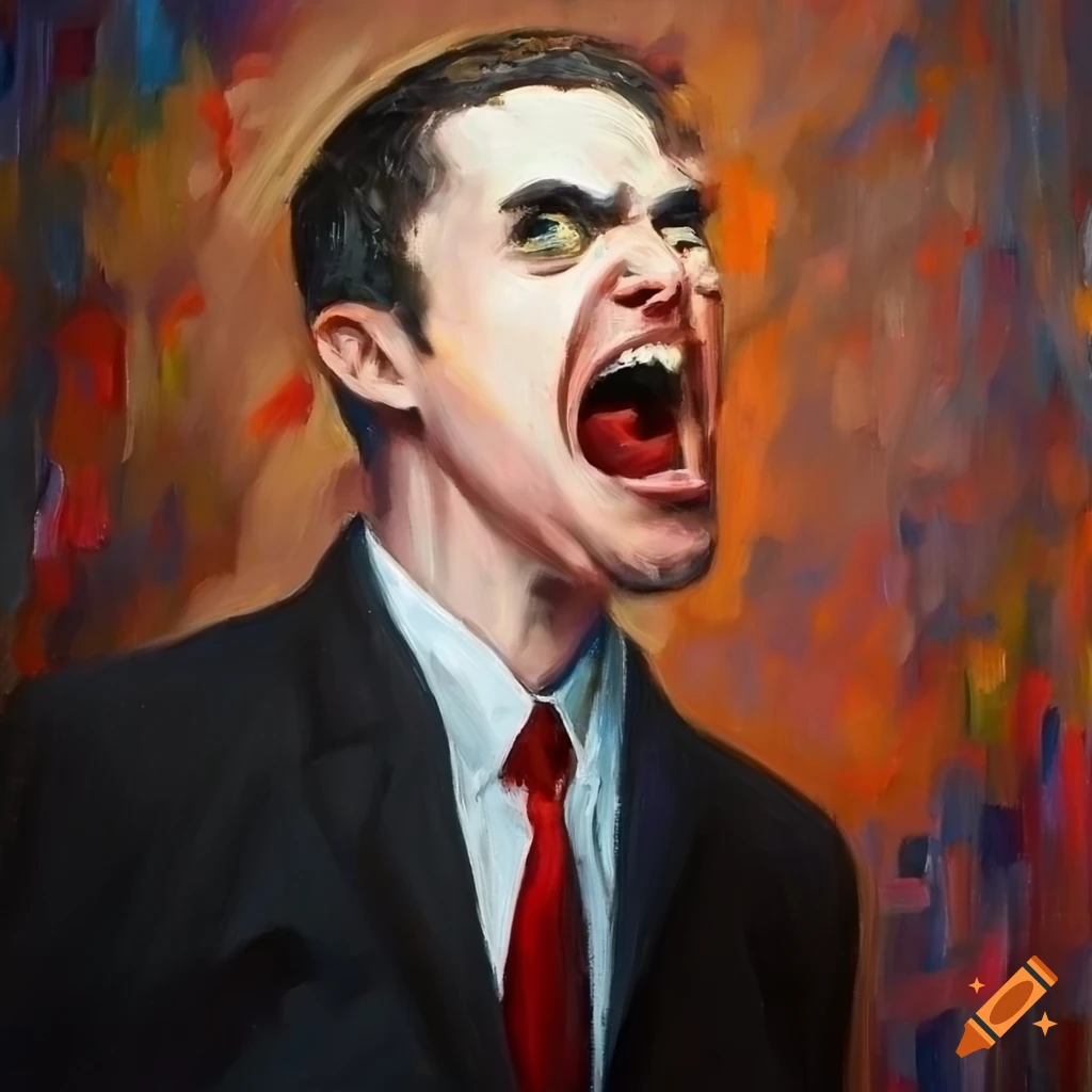 Oil Painting Of A Serious Young Businessman