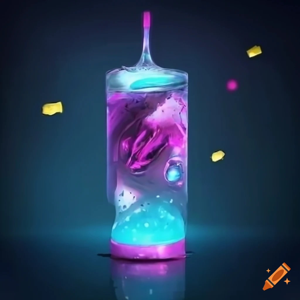 Futuristic energy drink anime artwork