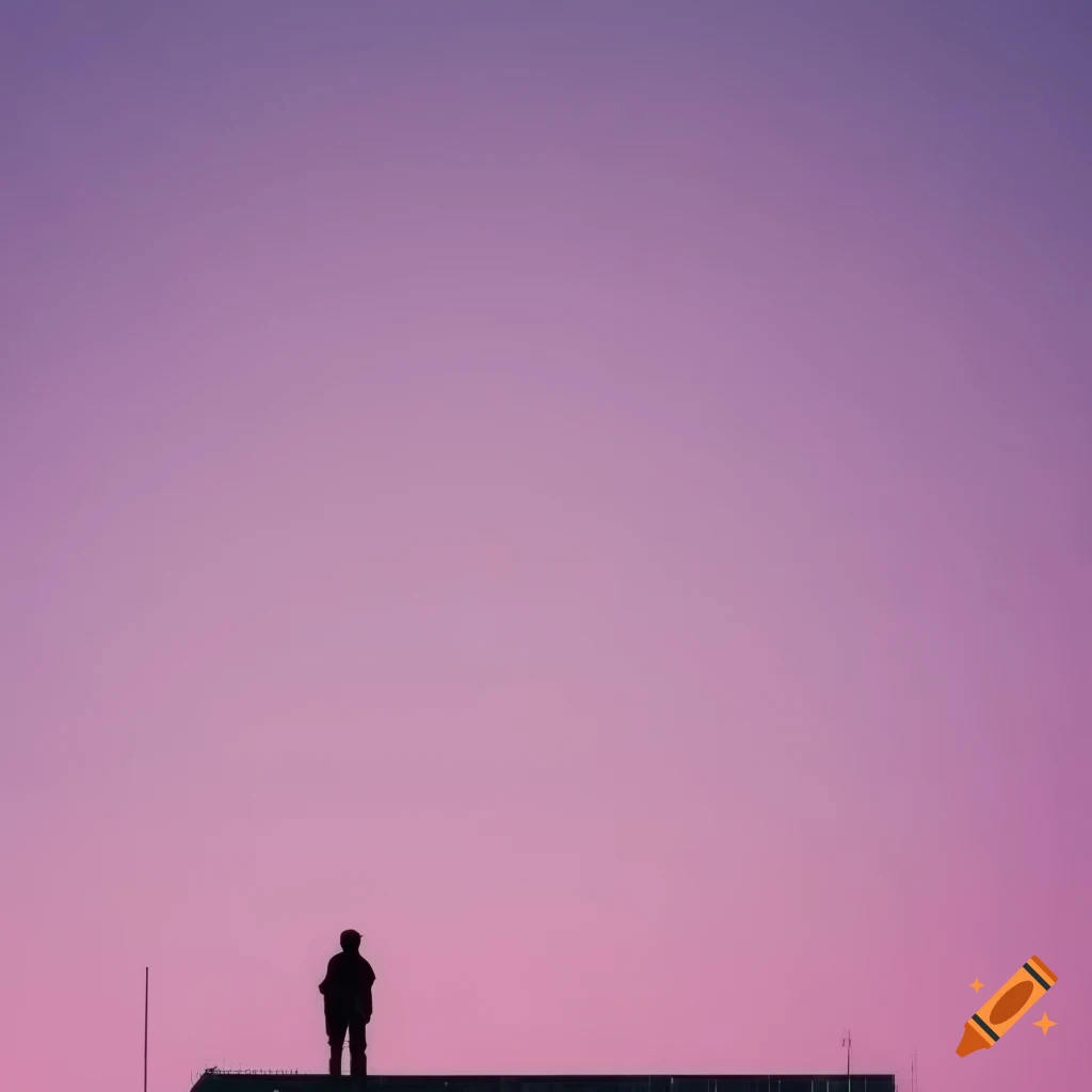 person on a flat rooftop of a skyscraper