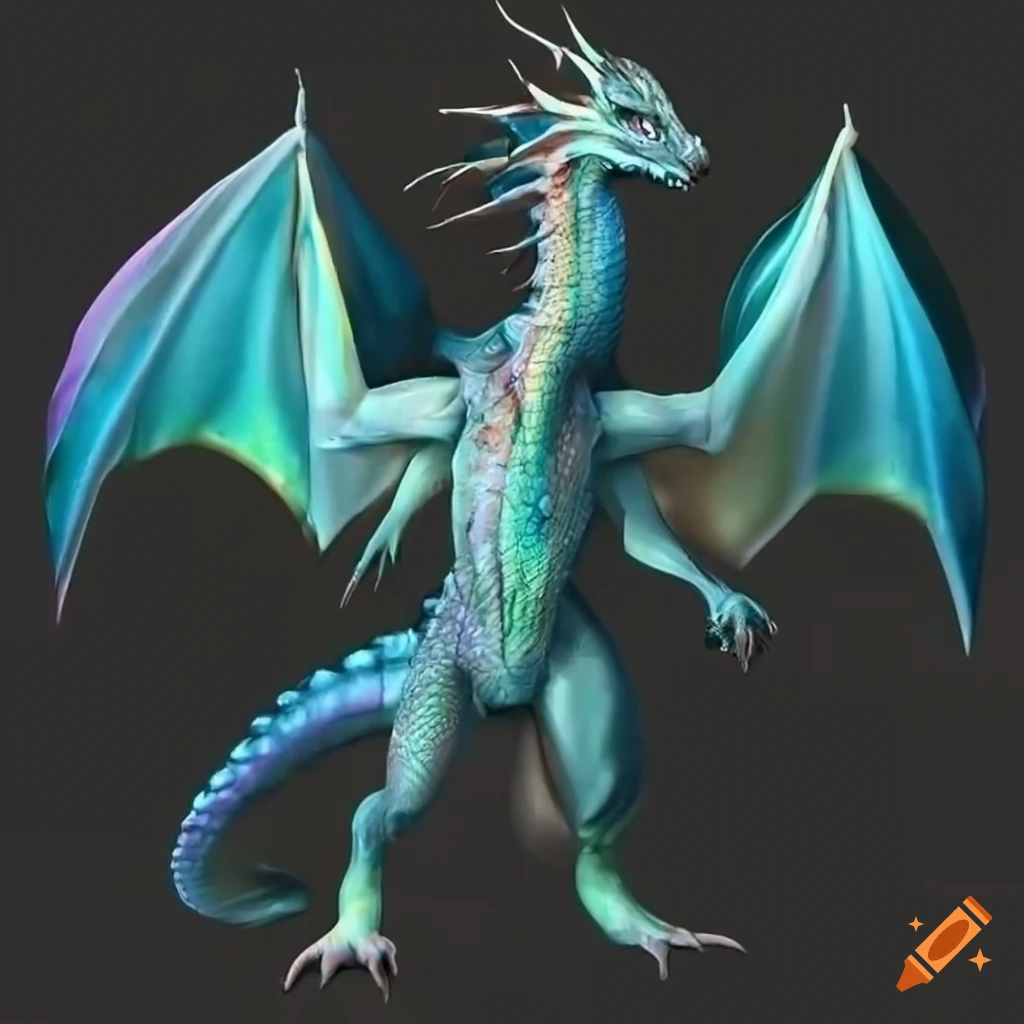 Realistic 3d render of a half-human, half-dragon creature on Craiyon