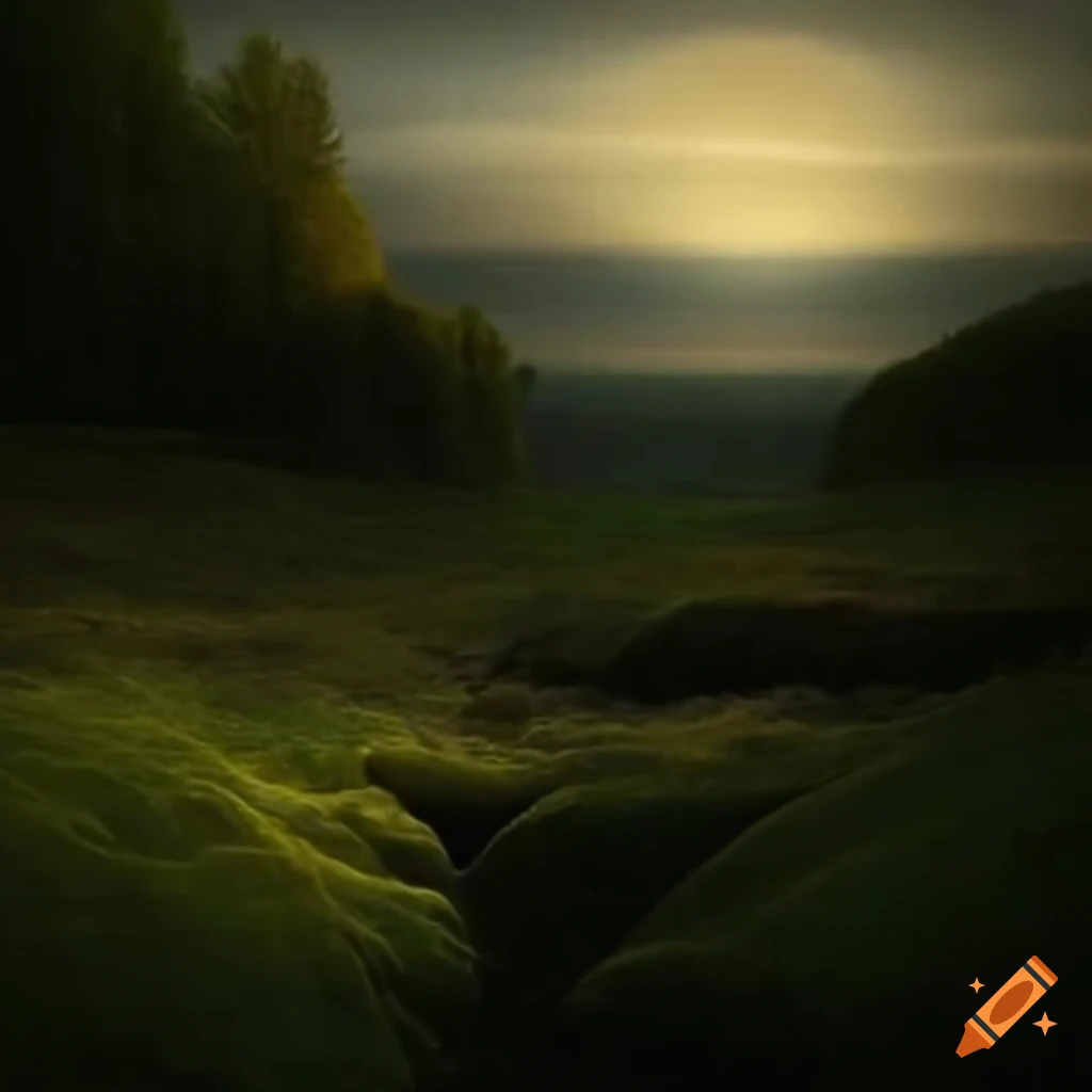 surrealist painting with natural beauty and light