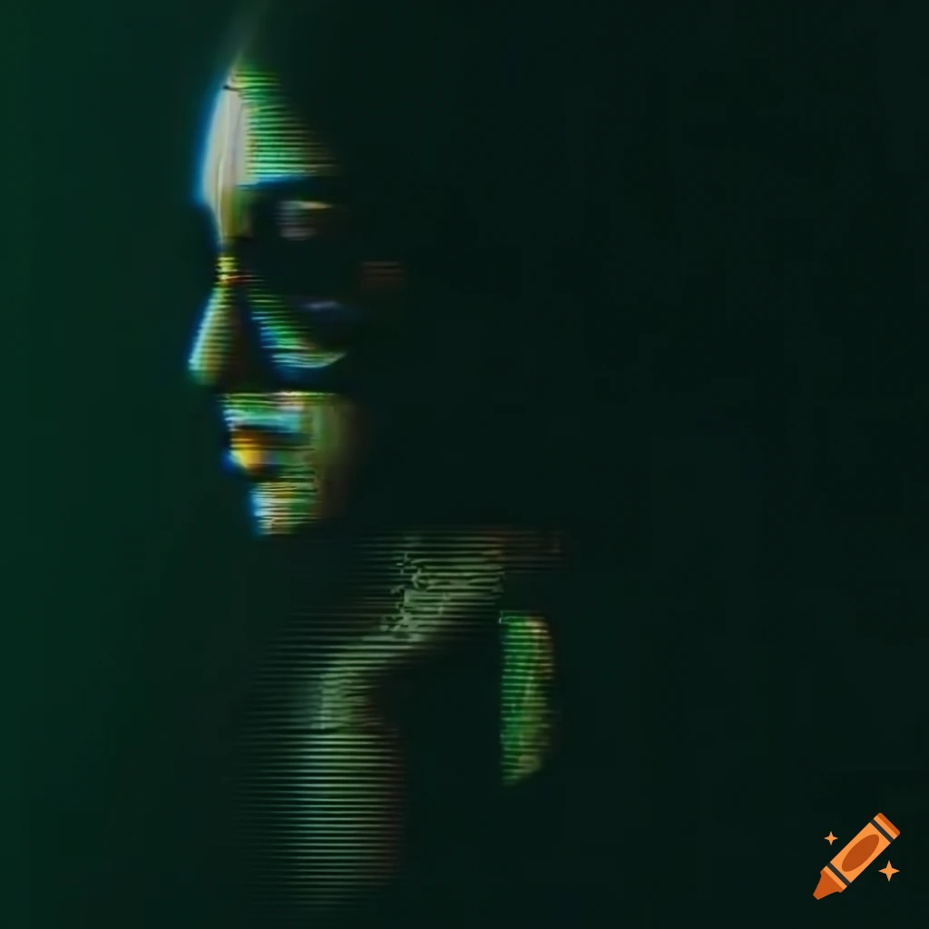 double exposure of a woman with glitchy grunge textures