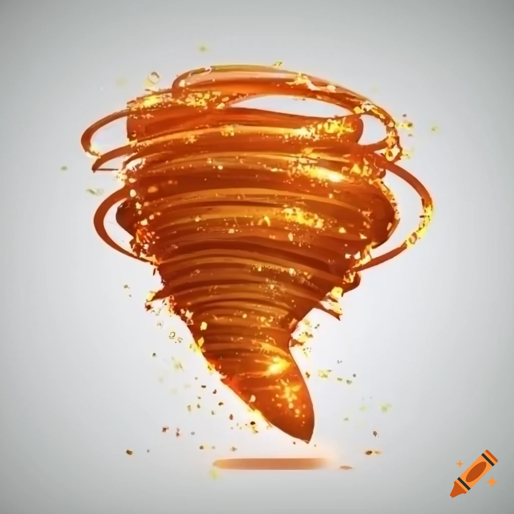 cartoon illustration of a glittering orange tornado