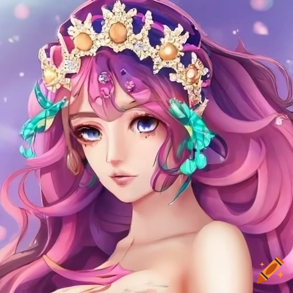 Pretty Anime Mermaid Using A V Sign Silver Hair And Shiny Coral Fish Tail  Stock Illustration - Download Image Now - iStock
