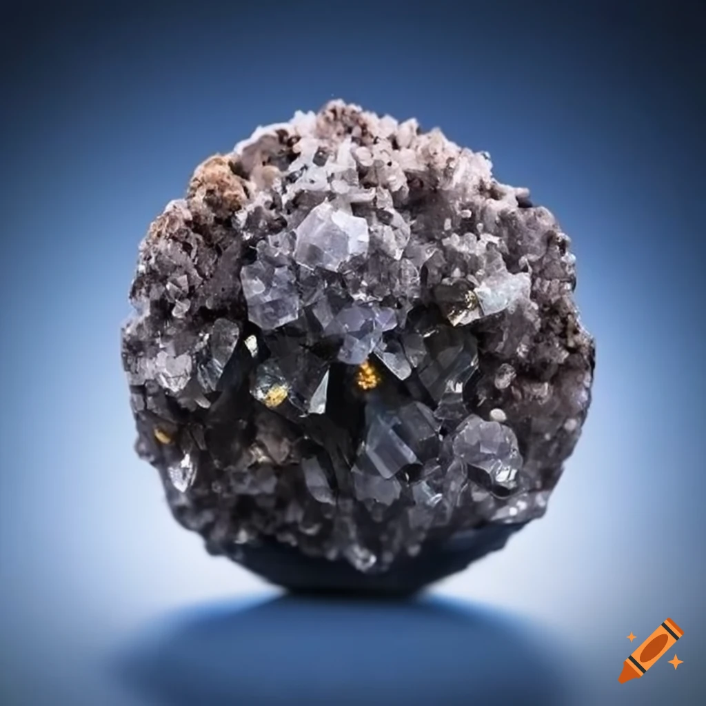 rock orb with crystal clusters