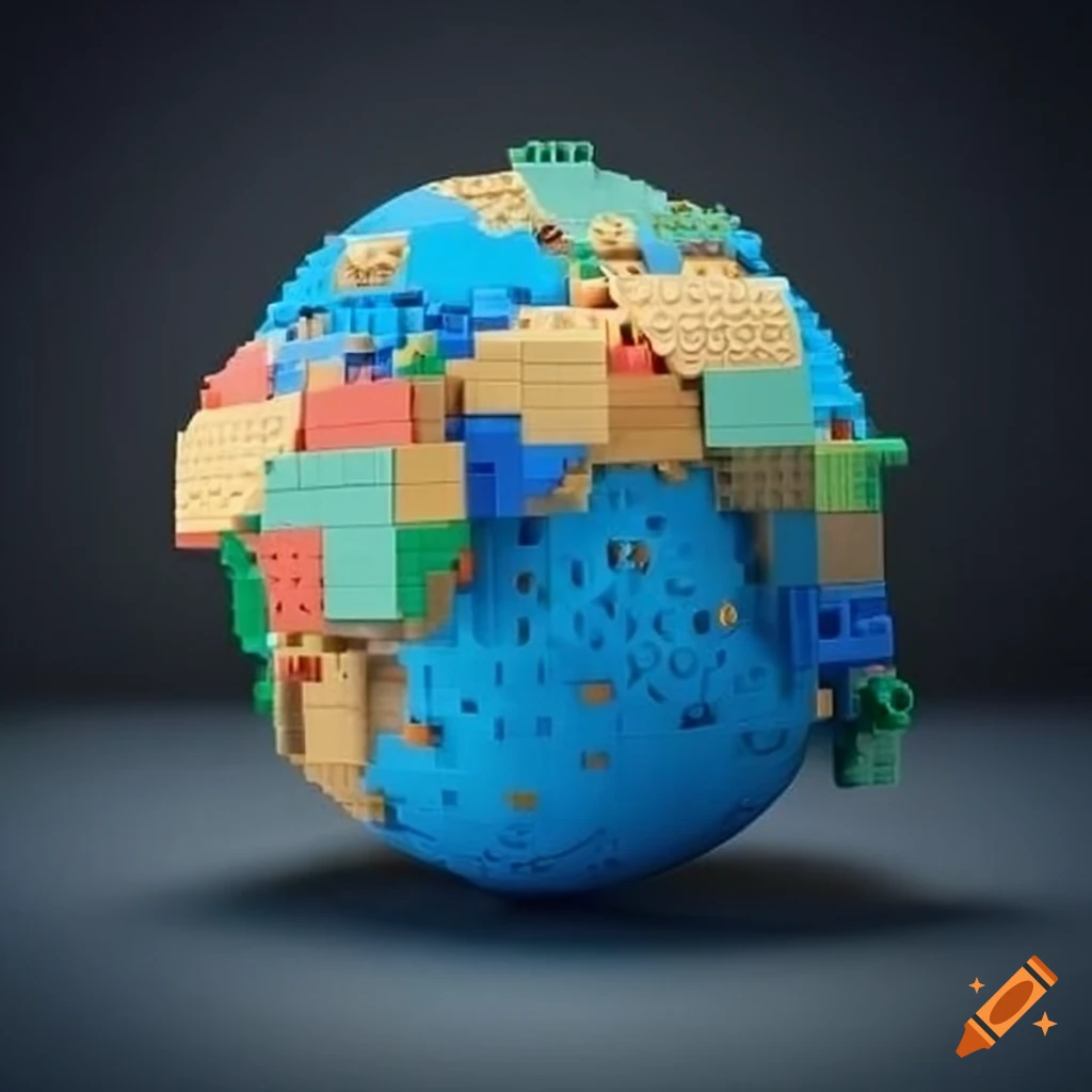 Lego world globe sculpture on Craiyon