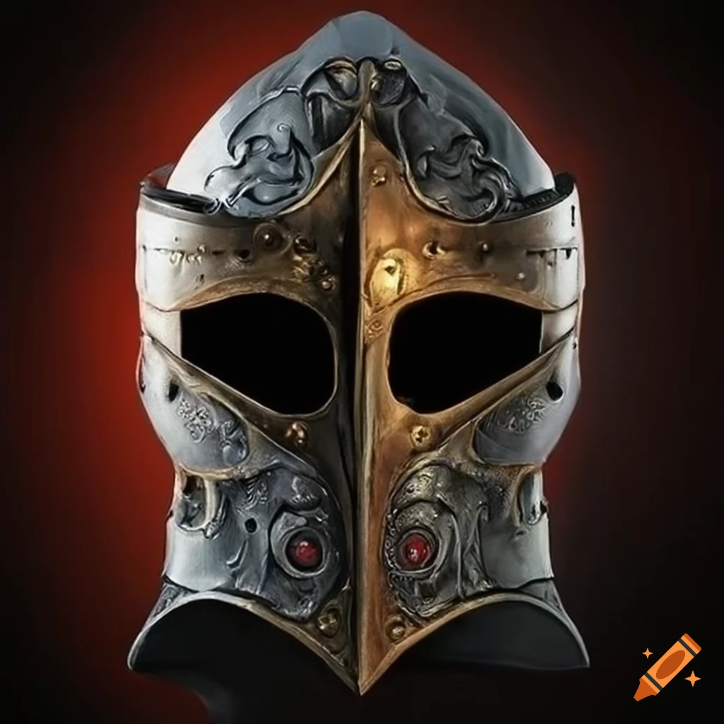 evil knight helmet illustration
