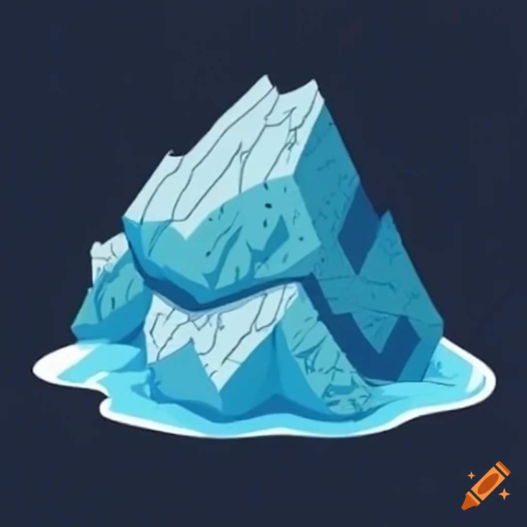 Logo design featuring an angry python near an iceberg