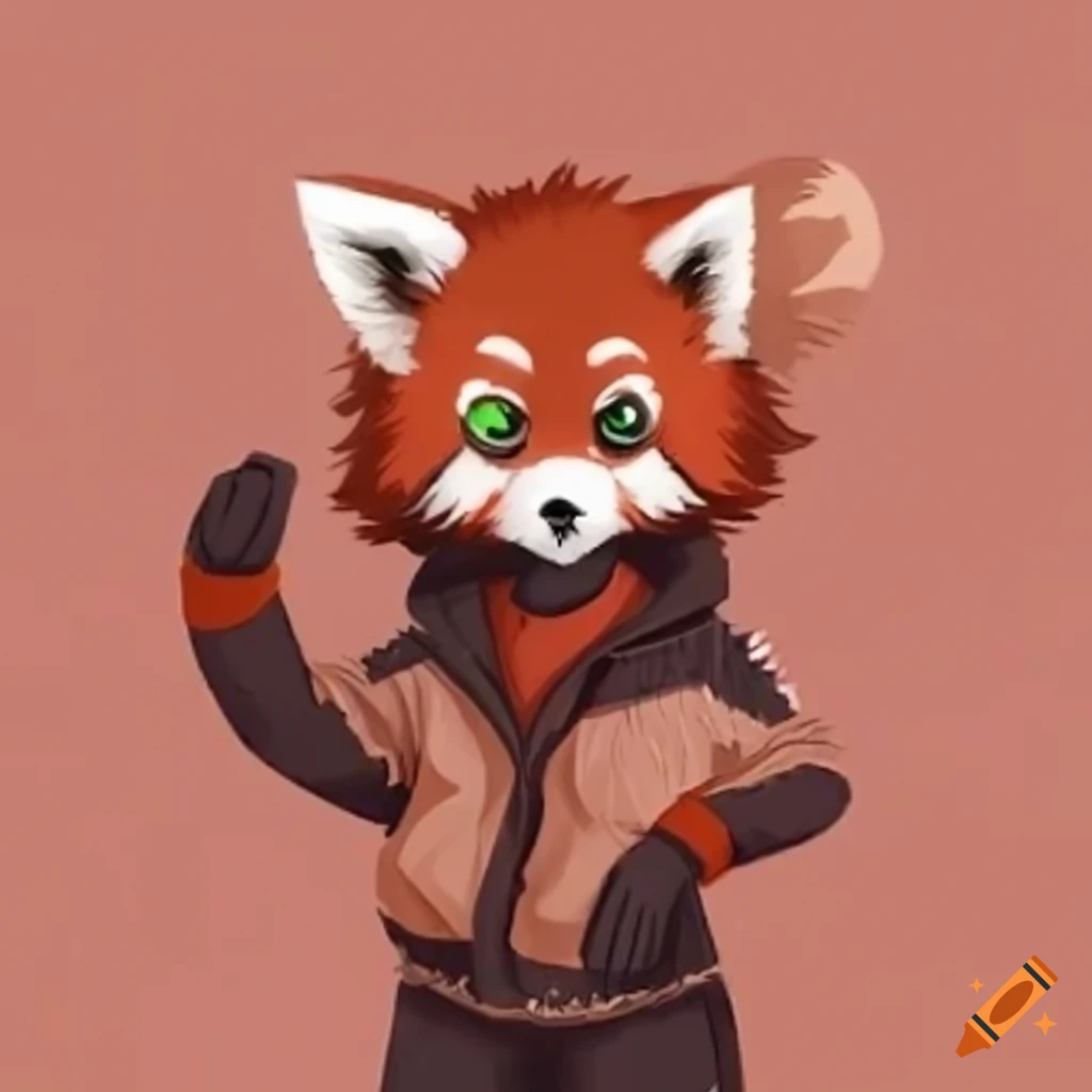 kemono style red panda art