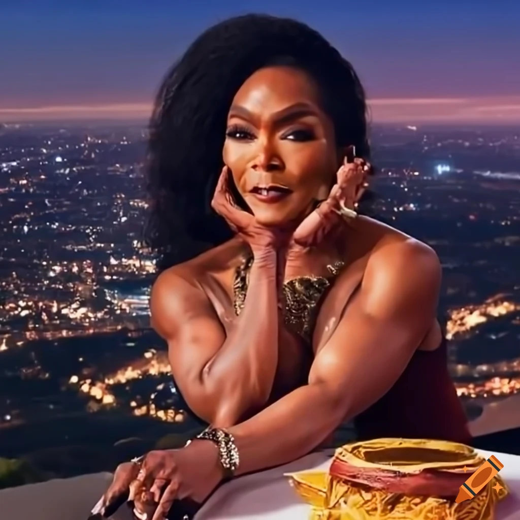 Angela bassett overlooking los angeles at night on Craiyon