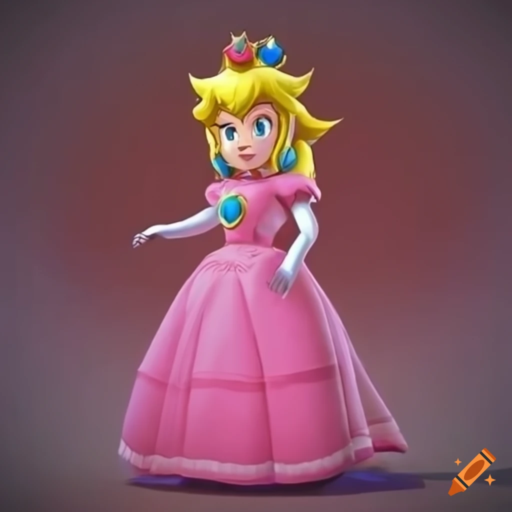 Link admiring princess peach s ballgown on craiyon